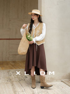 XLIDM plus Size Womens A-Line Skirt Umbrella Hem Partial Body Coverage Slimming Eight-Piece Division Front Short Back Long