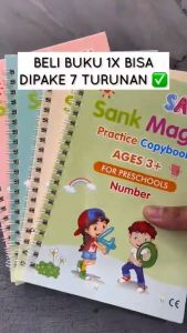 KAMJE 1 Set isi 4 Buku dan Pulpen / Buku Edukasi Belajar Menulis Membaca Untuk Anak