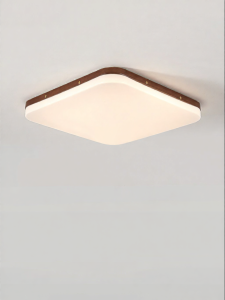 DGY | Modern Square Ceiling Light Walnut Wood Color Solid Wood Retro Style
