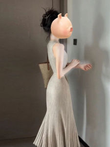 CHANGTONG | Elegant and Slimming Retro Knitted Dress