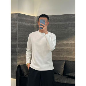 Áo Thun Nam Dài Tay Cổ Tròn American Sport Casual Màu Trắng Có Họa Tiết Sọc Co Giãn Ôm Vừa Vặn Mùa Thu