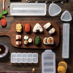 DIY Sushi Mold 5 Rolls Rice Ball Maker Non Stick Sushi Bento Mould Kitchen Accessories