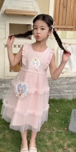 +LITTLE MUSHROOMS+ GIRL KIDS TODDLER COTTON SMOCKED DRESS | PRETTY ELEGANT | FLORAL FLOWERS ELSA RIBBON SWEET FROZEN ||