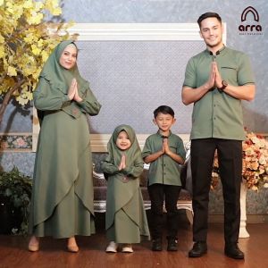 Sarimbit keluarga couple lebaran terbaru mewah kekinian elegan jumbo  2023 baju kapelan  FOREST GREEN AR RAHMAH SERIES BY ARRA