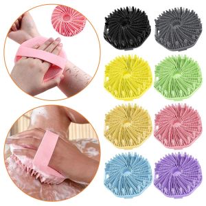 Silicone Body Scrubber Shower Brush Exfoliating Shower Scrubber with Non-Slip Hand Strap Silicone Body Buffer for Use in Shower