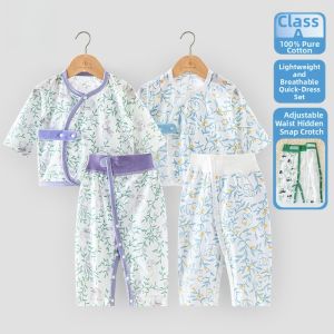 Long Sleeve Snaps Open Crotch Baby Sleepwear
