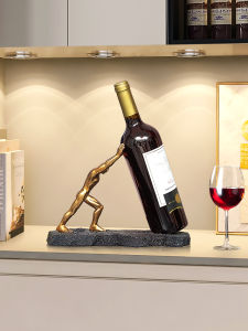 Luxurious Resin Wine Bottle Stand Decorative Piece Entryway Living Room Display Shelf High-End Liquor Cabinet Creative Home Decor