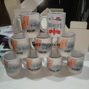 CUSTOMIZED OR PERSONALIZED SUBLIMATION MUGS AND CLEAR MUGS WITH FREE BOX RIBBON AND GREETING TAG