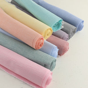 Ultra-Thin Mini Stripe Fabric Cotton Woven Lightweight Summer Clothes Childrens Clothing Material Color Woven Vertical Stripe