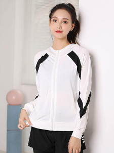 Womens Loose Long Sleeve Fitness Clothing Quick Dry Breathable Moisture Wicking Ultra Stretch Polyester Yoga Jacket Outerwear