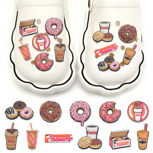 Hot Toys | 11pcs Food Series Shoe Charms Accessories Donut Milk tea Shoes Decorations Buckle Fit Clog Sandal Kids Party Gifts