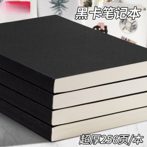 128 แผ่น 256 หมายเลขหน้าการ์ดสีดําโน้ตบุ๊ค Notepad นักเรียน Square Blank Drawing Notebook