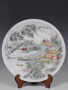 Hand-painted Ceramic Plate Collectible Gift Antique Chinese Style Landscape