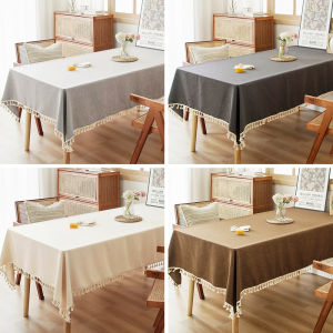 Cotton-Linen Style Tablecloth Anti-Dust Multipurpose