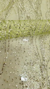 MUSASI 160cm1 Yard Sequin Texture Mesh Fabric Wear-Resistant DIY Lace Sparkle Tulle Fashion Shiny Sewing Material Wedding Dress Veil