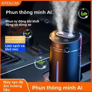 Máy Tạo Độ Ẩm Mini Ô Tô 380ML Phun Kép Sạc USB Tích Hợp Đèn Ngủ Khuếch Tán Tinh Dầu Không Dây Trị Liệu Hương Thơm Cho Xe Hơi