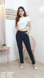 Celana Panjang Cargo Slim Fit Stretch Jeans 27-30