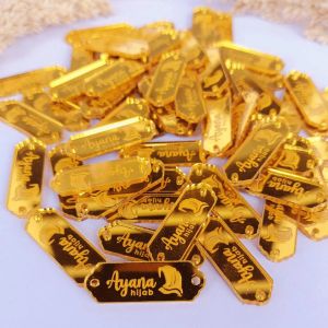 [ISI 50Pcs] Label akrilik hijab gamis mukena label gamis label tas label kerudung