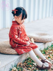 ชุดเด็กผ้าฝ้ายฤดูใบไม้ร่วงและฤดูหนาว เสื้อผ้าเด็กผู้หญิง ชุดเด็กผู้หญิงปีใหม่ ชุดเด็กวันเกิด ชุดเด็กวันเฉลิมฉลองสีแดง ชุดเด็กผ้าฝ้าย