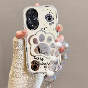 Applicable to Oppoa1 Phone Case Oppoa1s/A1i New Arrival A1pro/A1X/A1 Active Mirror 5G Womens Anti-Fall Cute Cartoon Silicone Dogs Paw Protective Case Hollow out See through Soft Case
