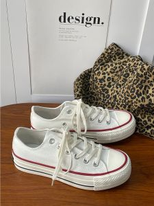 Womens Thick Bottom Canvas Shoes 2025 Autumn New Style Versatile White Sneakers Korean Ulzzang Student Casual Shoes Slip-On