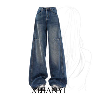 Quần Jeans Ống Rộng Cạp Cao Phong Cách Mỹ Cho Nữ Quần Dài Thường Ngày Dáng Rộng Quần Jeans Ống Rộng Dáng Rộng Cạp Cao