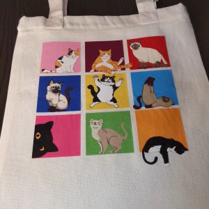 Cat Frames Custom Canvas Tote Bag: Eco-Friendly & Versatile