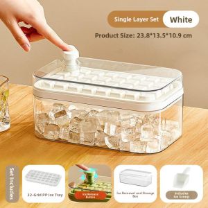 MONLEYTA | Japanese Food Grade Ice Cube Mold Pressed Ice Tray For Home Fridge Self Made Ice Block Storage Box Ice Making Essential
