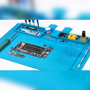 (READY STOCK) Soldering Mat 45X30CM Phone Repair Silicone Magnetic Work Mat Anti-Static Station with Magnet for Phone Repair