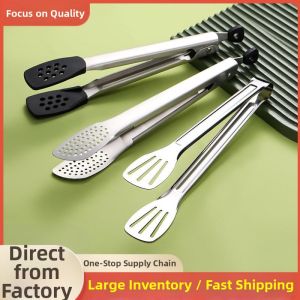 Heat Resistant Stainless Steel BBQ Kitchen Food Tongs