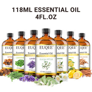 EUQEE 118ml Pure Essential Oil Lavender Vanilla Peppermint Eucalyptus Sandalwood Rose Lemon Cinnamon 4.0 Fl Oz Aromatherapy Oils