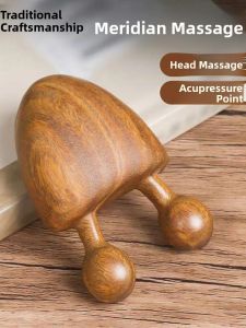 Green Sandalwood Massage Tool Real Wood Scraper Shiatsu Neck Massager Manual Control Non Intelligent Rectangular Shape