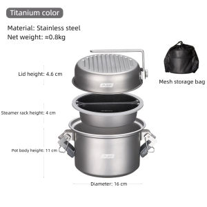 BISINNA | BISINNA Micro Pressure Cooker Portable Multi-functional Outdoor Cooking Set for Camping Backpacking Travel Picnic