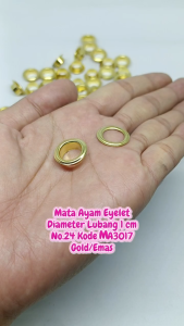 Mata Ayam Eyelet Diameter Lubang 1 cm (No 24) Warna Gold Emas Harga Per Pack isi 50 Pcs