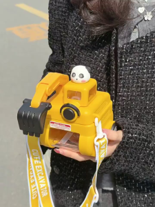 500ML Excavator Water Bottle Cute Kids Toy Straw Water Bottles BPA Free Train Botol Air Budak