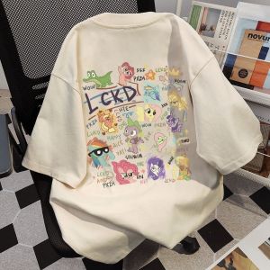 Heavy Weight Pure Cotton Cityboy American Retro Individual Short-Sleeved T-shirt Female Summer Fashion Brand Loose Casual Student Tops