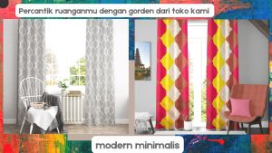 Gorden Jendela minimalis size L120cm X T225cm smokering Katun Free Tali&hook gordeng hordeng kordeng