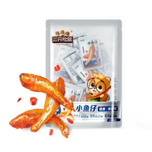 Three Squirrels | Bánh Cá Khô Cay & Hạt Tiêu 350g