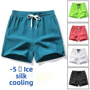 Export Big Brand Mens Ice Silk Three-Point Sports Shorts Summer Loose Casual Quick-Drying Breathable Men Running Fitness