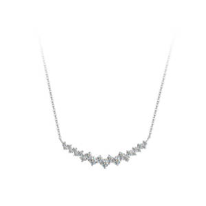 SG 0.86CT Moissanite 925 Sterling Silver Necklace For Women D VVS1 Moissanite Smile Pendant Necklace Fine Jewelry