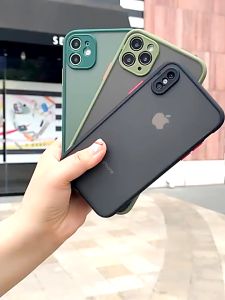 TRA Transparent Phone Case Anti Shock Matte Phone Cover Silicone Side Protection Hard Cover Casing PC Full Coverage Protect Hard Case 手机壳 电话壳