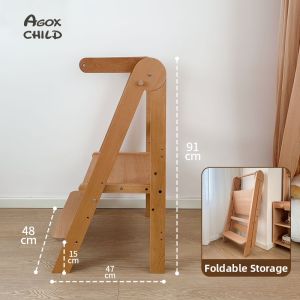 AGOX | Educational Hand Washing Learning Tower Solid Wood Foldable