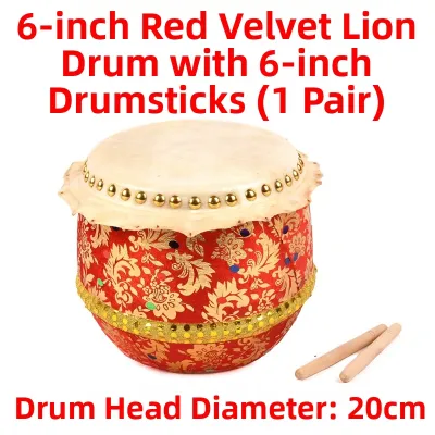 Childrens 6 Inch 8 Inch Lion Wake up Drum Cowhide Small Drum Toy Drumming Percussion Instrument Drumsticks Cymbal
