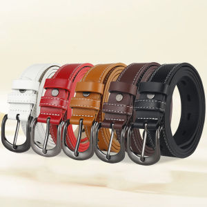Womens belt retro bright thread needle buckle womens belt simple soft leather decoration jeans dress versatile casual belt