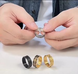 Nhẫn mắt thần horus bằng thép không gỉ cổ điển kemstone bạc mạ vàng nam trang sức nhẫn nam