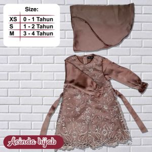 GAMIS ANAK PEREMPUAN SET KERUDUNG CORNELLI MUTIARA