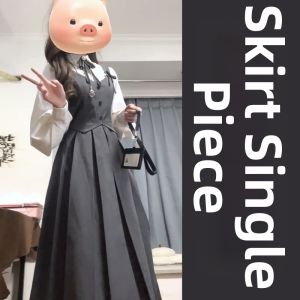 LIRUSHAN | Petite Grey Suspender Long Dress