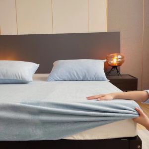 Warm Insulated Simple Plush Velvet Bed Fitted Sheet