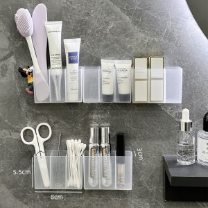 Acrylic Wall-Mounted Bathroom Mirror Cabinet Storage Box Transparent Cosmetic Lipstick Organizer Box Toiletary Rack Holder