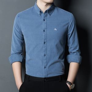 ROMON | Lormen Mens Corduroy Shirt Fleece Lined Casual Warm Business Casual Workwear Jacket Spring Autumn New Style Thick Warmth